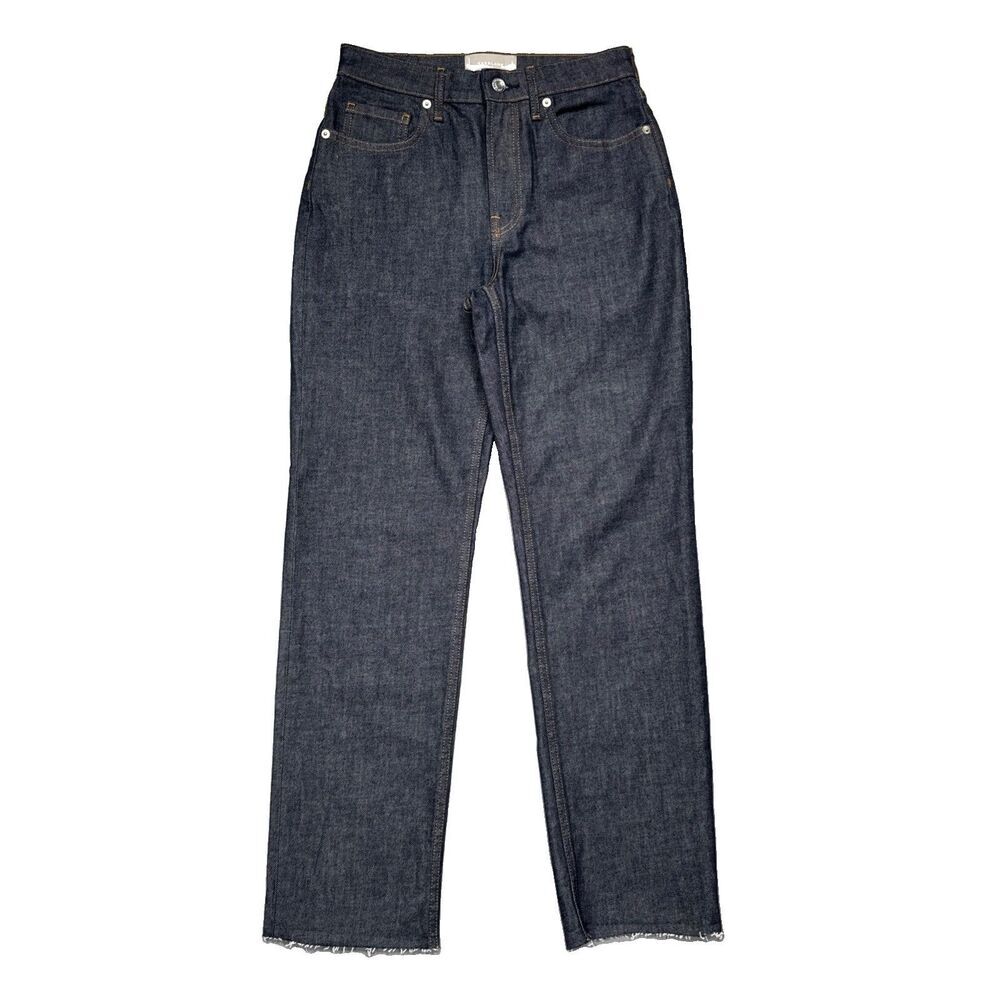 Everlane High Rise Straight Jeans 26 (26x28) Dark Wash Blue Altered Denim Womens